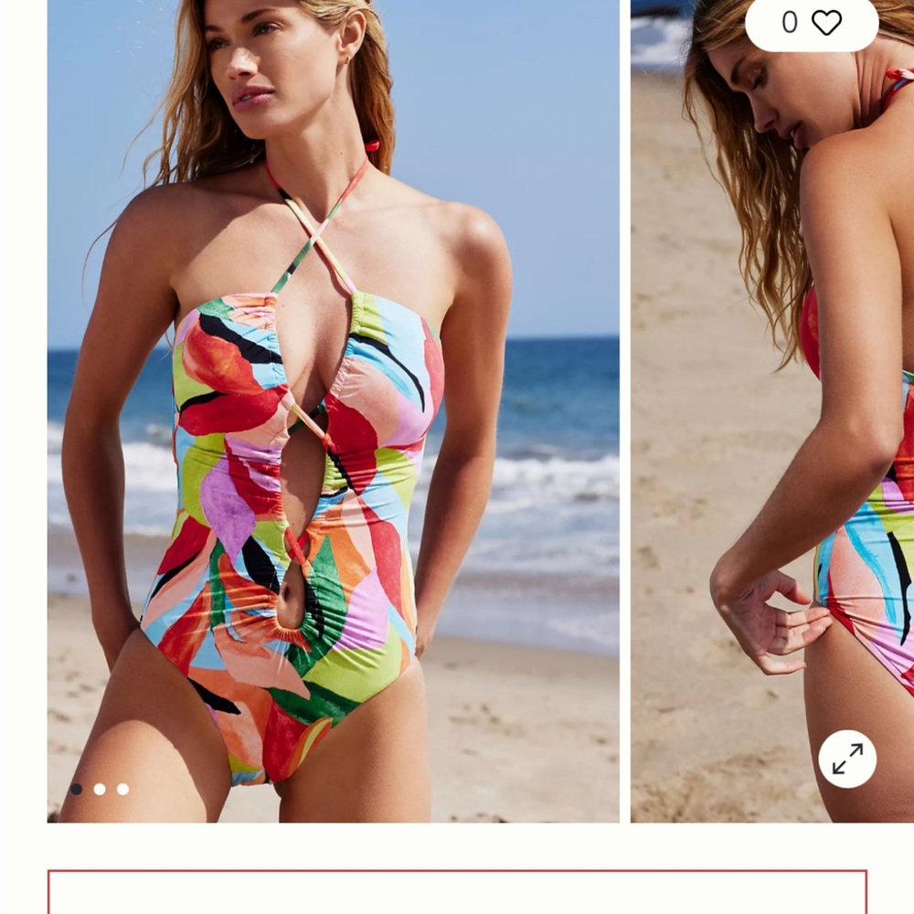 Seafolly Tropfest Cutout One Piece Swimsuit Size 8 — Tropical Print